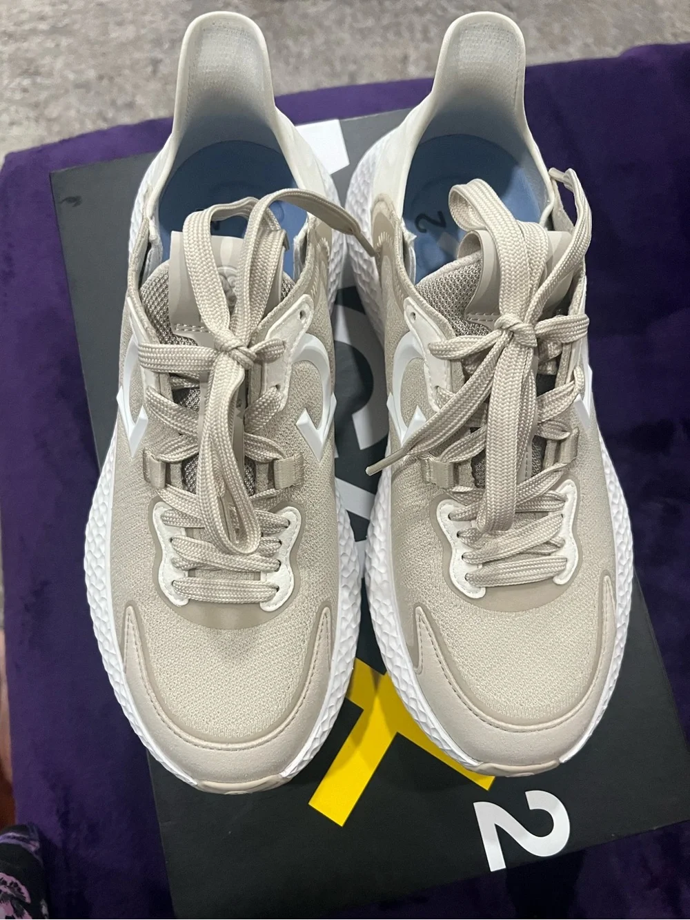 G/FORE Beige and White Mesh Golf Sneakers
